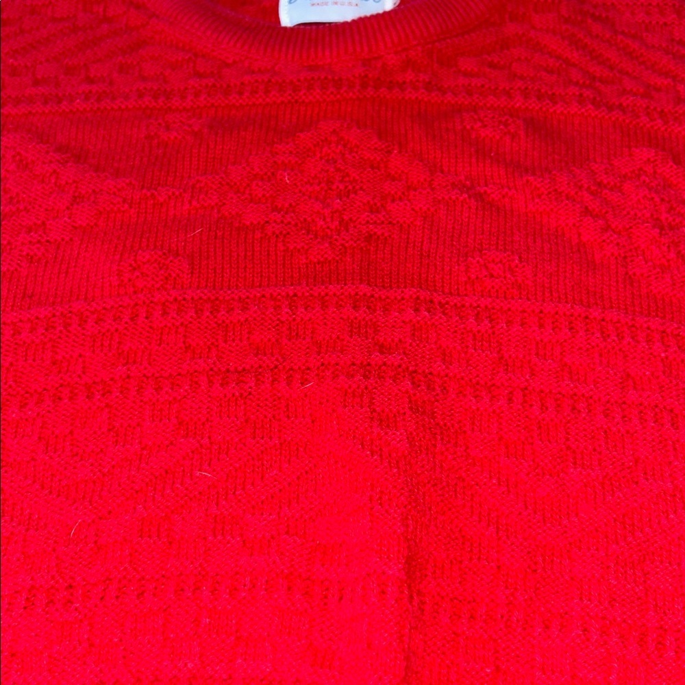 Vintage 90s Jack Tar Made In The USA Cable Knit Textured Kids Sweater Size 5/6 - Picture 2 of 6